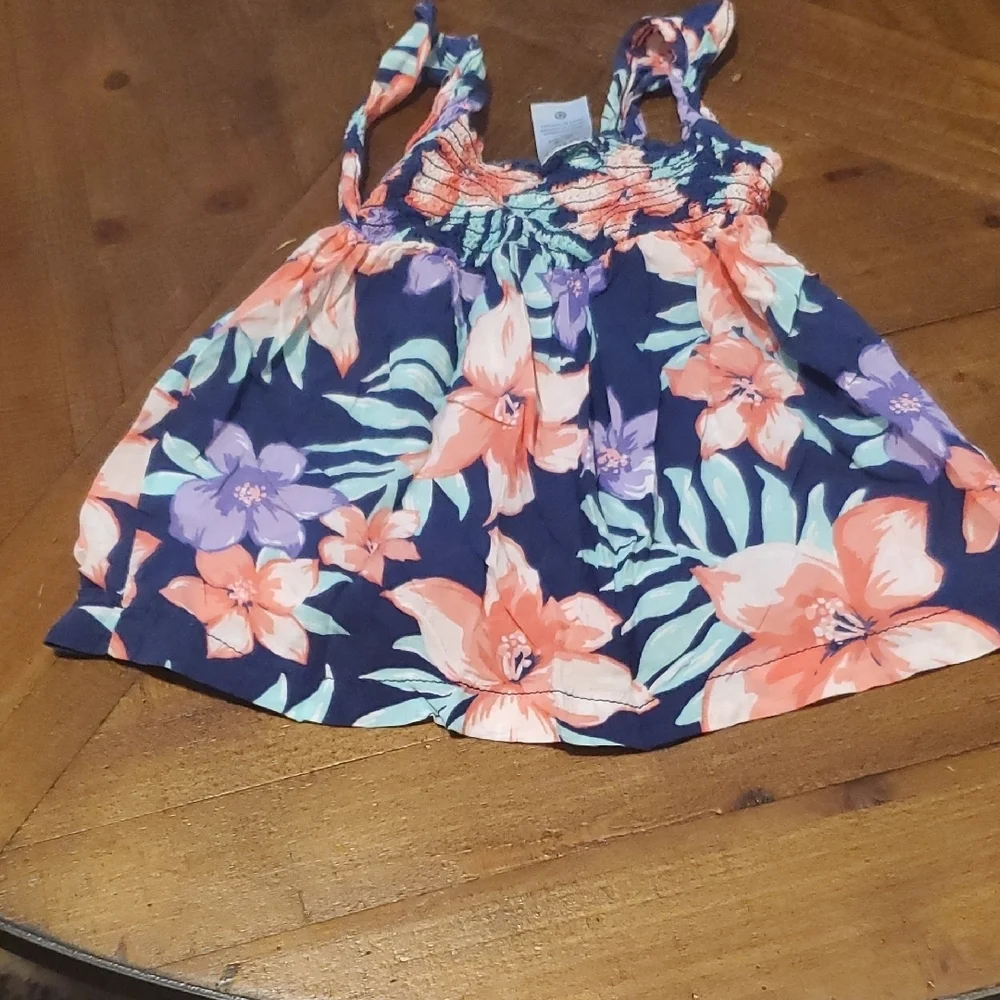 🐻 Carter's Floral Camisole with Coral and Purple Accents